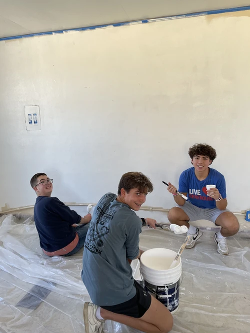 S of O sophomore boys paint